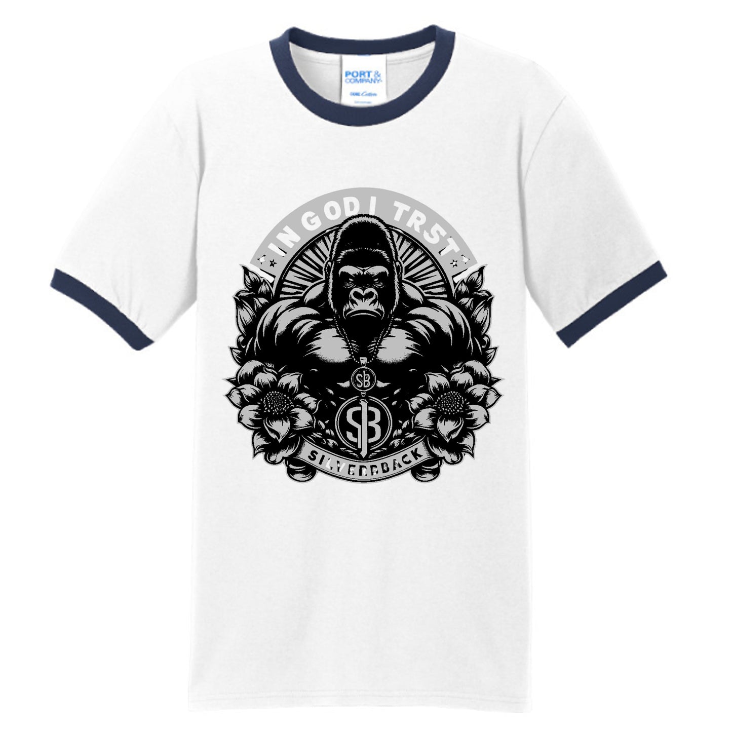 White/ Navy - PC54R - FRONT